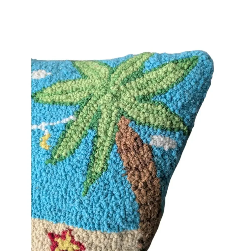 Peking Handicraft Hook Pillow Christmas Pontoon Boat Lake Beach Xmas Holiday